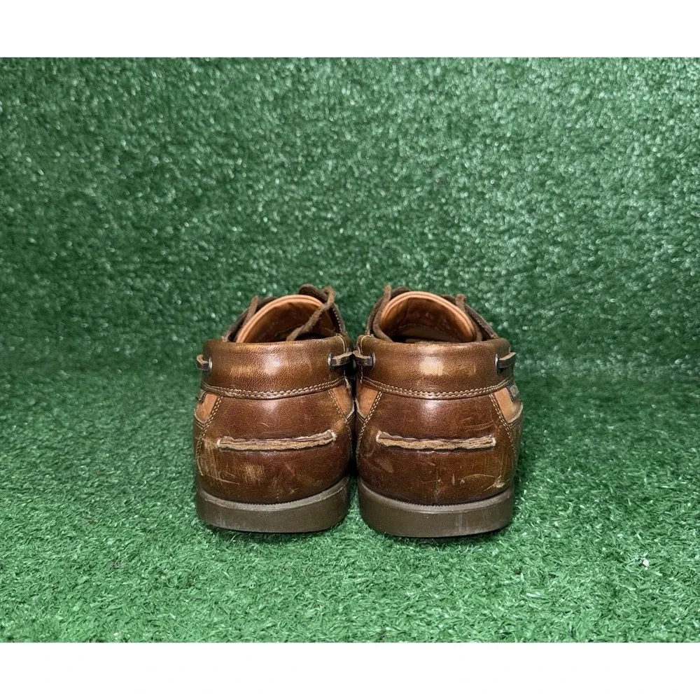 MEPHISTO Men Size 9.5 Brown Leather Hurrikan Boat Shoes Slip‎ On Luxury Sneakers